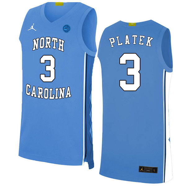 2020 Men #3 Andrew Platek North Carolina Tar Heels College Basketball Jerseys Sale-Blue - Click Image to Close